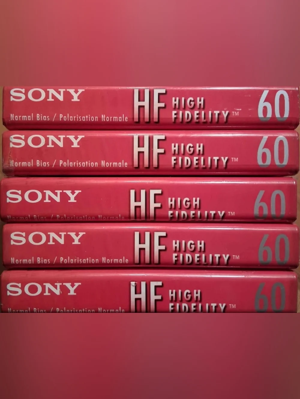 NWT 5 Sony HF Normal Bias 60 Minutes Cassette Tapes.